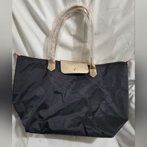 Bed Bath & Beyong...Longchamp Style  Black With Gold Handdle Tote Bag